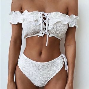 NWT Tigermist off shoulder white swimwear